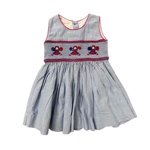 Strasburg chambray smocked cheerleader dress 18m